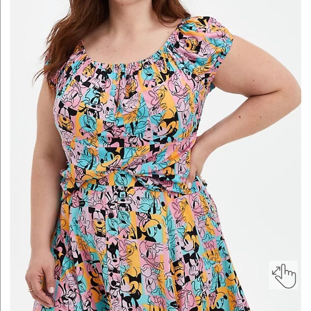 New Disney Torrid Retro Mickey & Friends Off Shoulder Crop Top